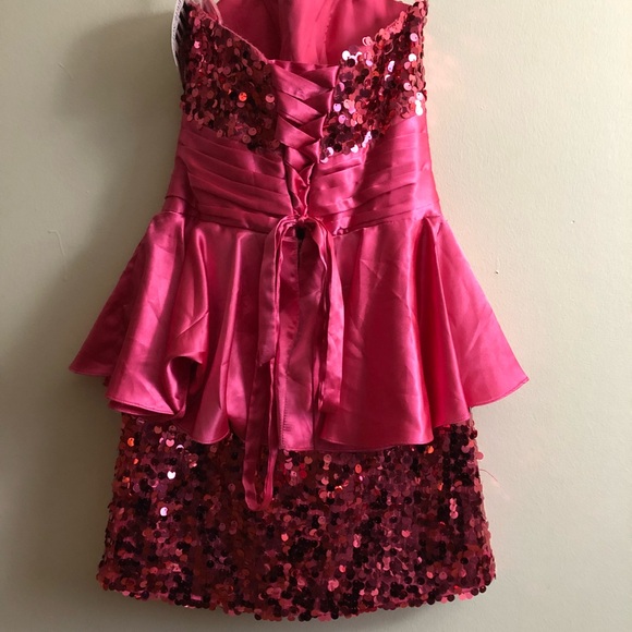 Maggie Sottero Flirty Pink Sequin Dress - Picture 4 of 6